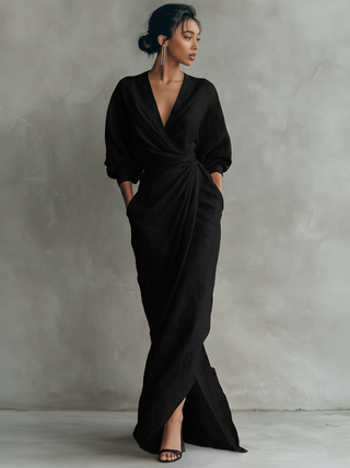 Roseline | Robe Maxi Lin Col V