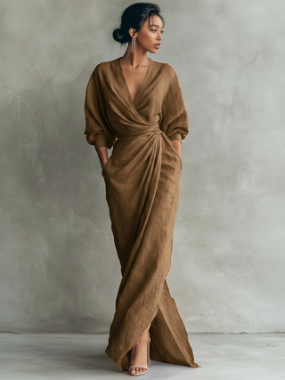 Roseline | Robe Maxi Lin Col V
