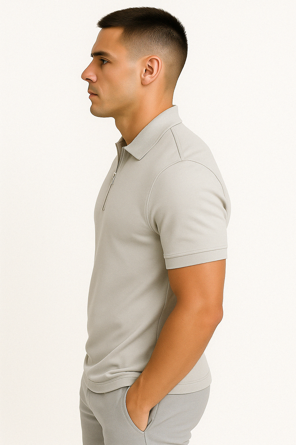 Florian | Polo moderne à zip mi-haut