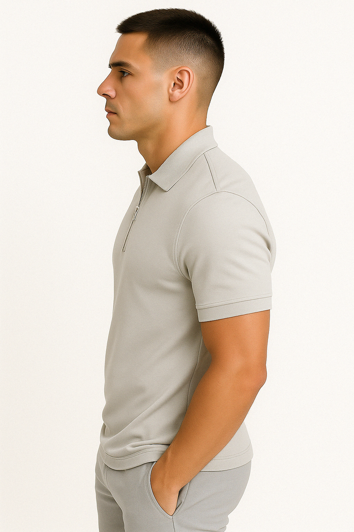 Florian | Polo moderne à zip mi-haut