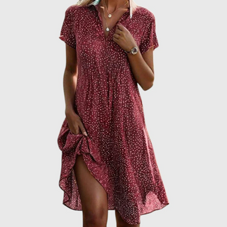 Nina | Robe midi élégante à pois