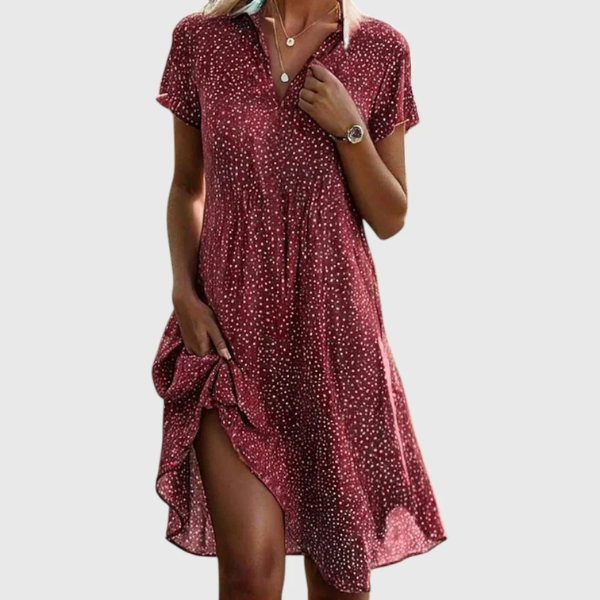 Nina | Robe midi élégante à pois
