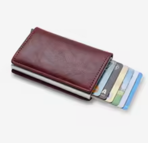 Porte-cartes compact bordeaux