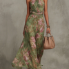 Livie | Robe longue élégante à motif floral et encolure dos nu