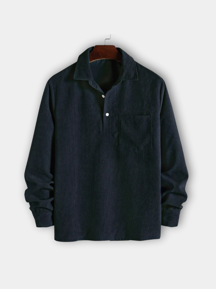 Benoît | Chemise en velours côtelé à demi-boutons