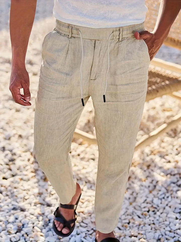 Nichols | Pantalon large en lin avec cordon