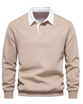 Polo col contrastant beige, vue de face