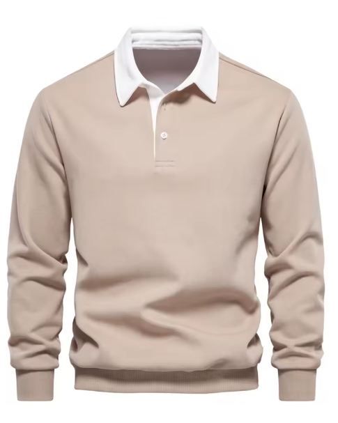 Polo col contrastant beige, vue de face