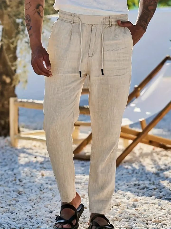 Nichols | Pantalon large en lin avec cordon