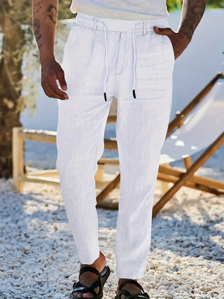 Nichols | Pantalon large en lin avec cordon