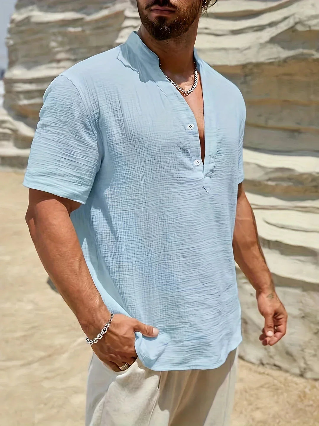 Noah | Chemise Estivale à Col Haut