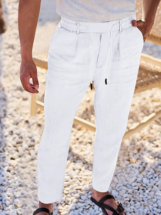 Nichols | Pantalon large en lin avec cordon