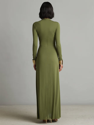 Geneviève | Robe Maxi en Soie Col V Profond
