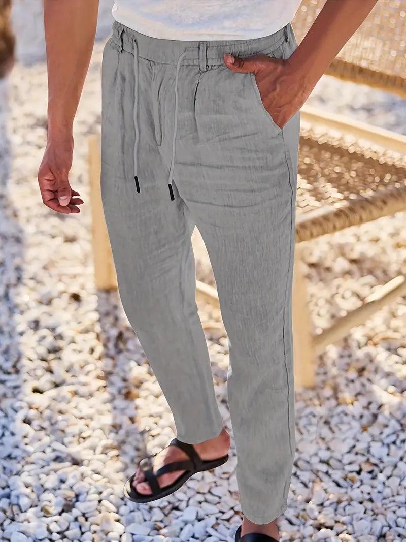 Nichols | Pantalon large en lin avec cordon