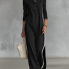Joëlle | Robe Maxi Sweat Boutonnée