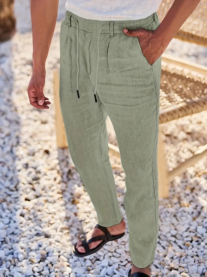Nichols | Pantalon large en lin avec cordon