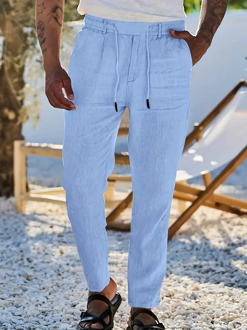 Nichols | Pantalon large en lin avec cordon