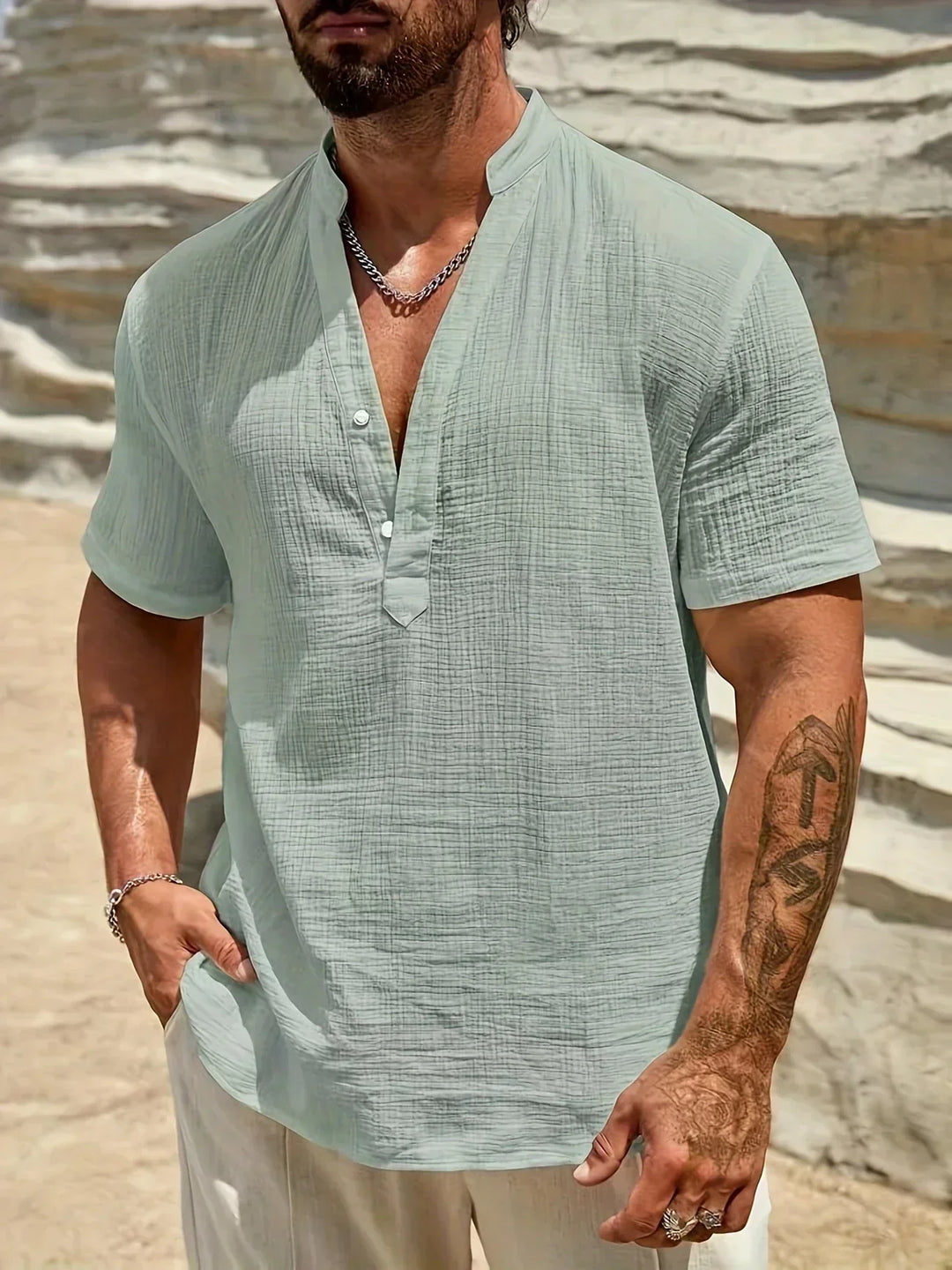 Noah | Chemise Estivale à Col Haut