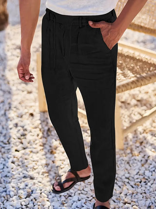 Nichols | Pantalon large en lin avec cordon
