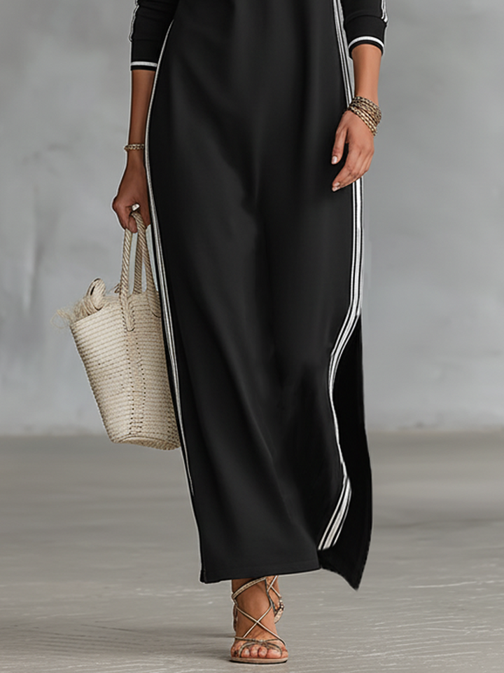Joëlle | Robe Maxi Sweat Boutonnée