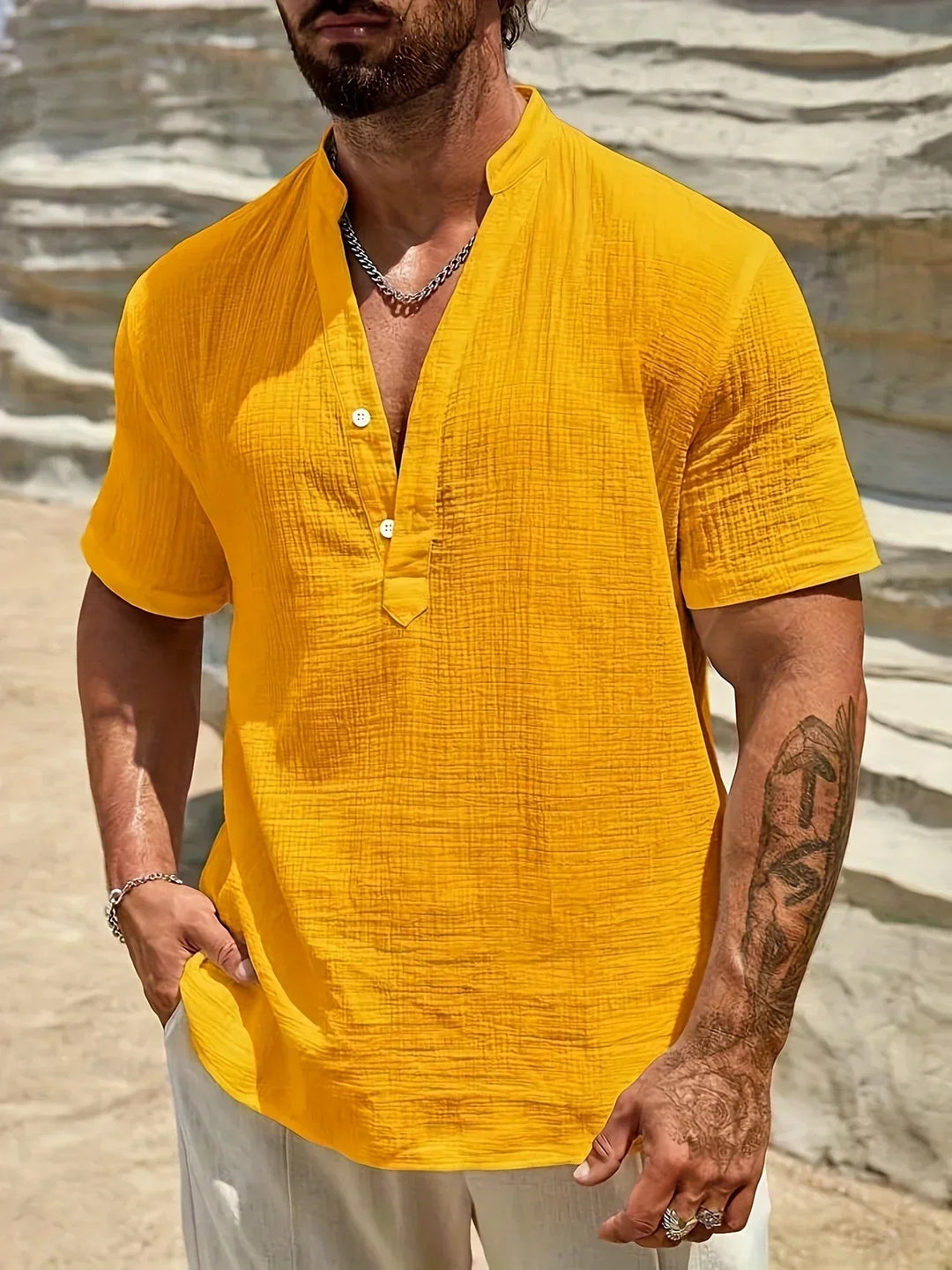 Noah | Chemise Estivale à Col Haut
