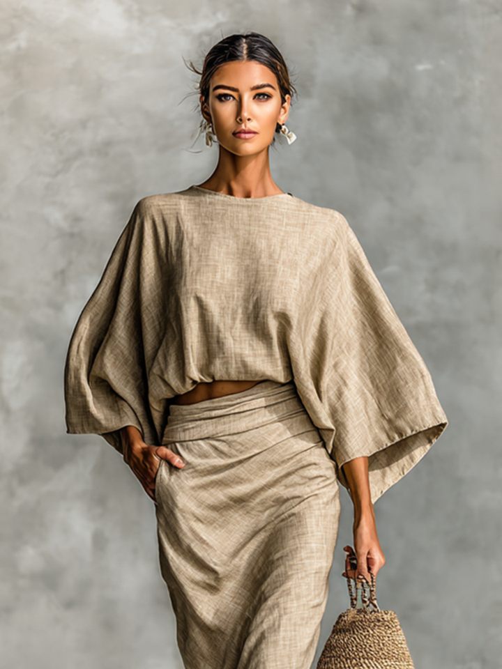Hortense | Ensemble Coton Lin Robe Longue