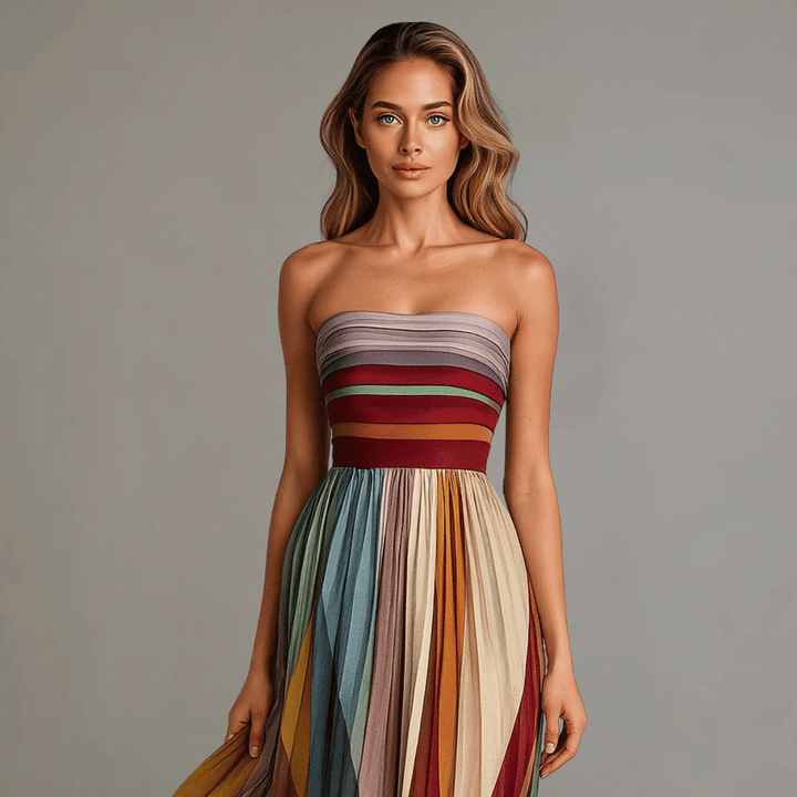 Corinne | Robe Longue Colorée Sans Manches