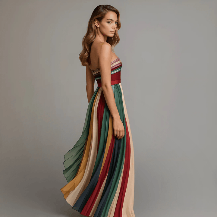 Corinne | Robe Longue Colorée Sans Manches
