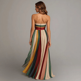 Corinne | Robe Longue Colorée Sans Manches