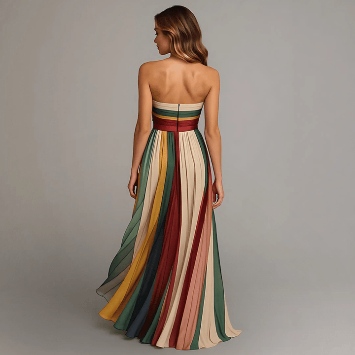 Corinne | Robe Longue Colorée Sans Manches