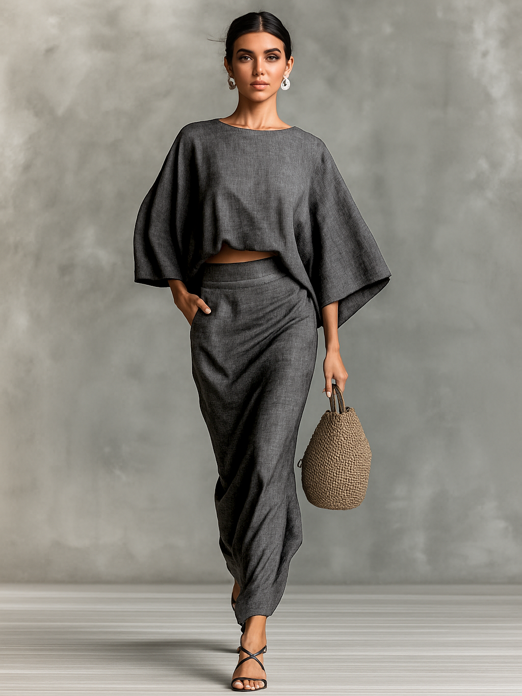 Hortense | Ensemble Coton Lin Robe Longue