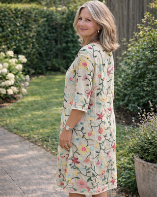 Matilda | Robe longue élégante à motif floral