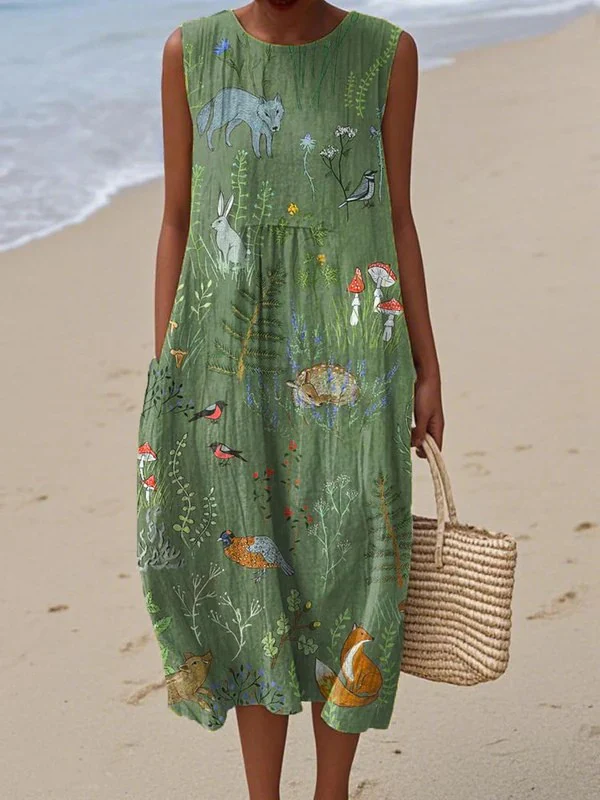 Linda | Robe midi patchwork en coton