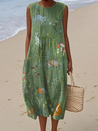 Linda | Robe midi patchwork en coton