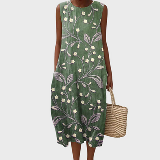 Linda | Robe midi patchwork en coton