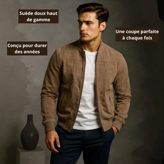 Hugo | Bomber en cuir suédé