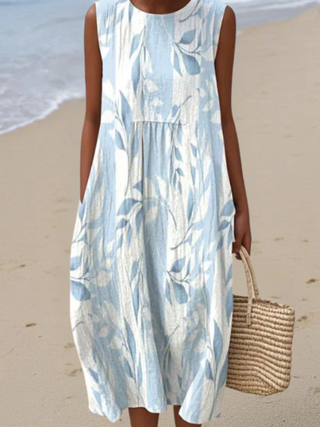 Linda | Robe midi patchwork en coton
