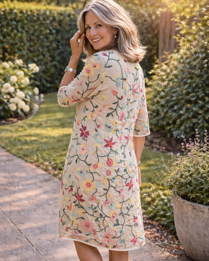 Matilda | Robe longue élégante à motif floral