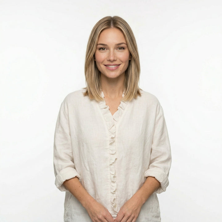 Lina | Blouse élégante en lin et coton