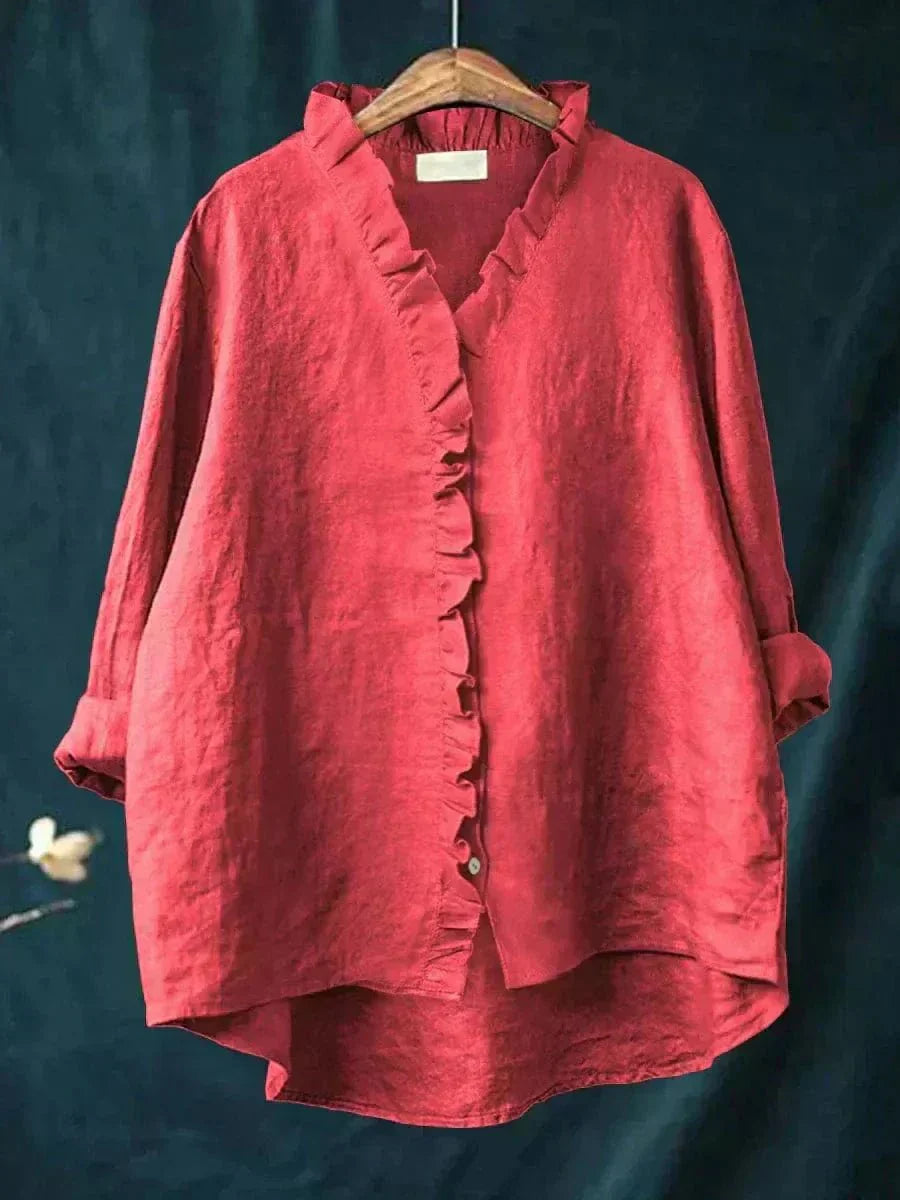 Lina | Blouse élégante en lin et coton