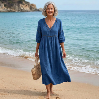 Quincy | Robe midi bohème à col V