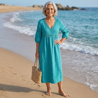 Quincy | Robe midi bohème à col V
