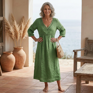 Quincy | Robe midi bohème à col V