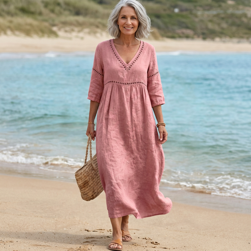 Quincy | Robe midi bohème à col V