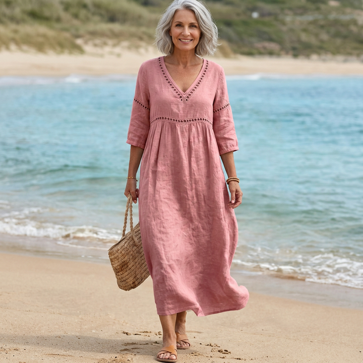 Quincy | Robe midi bohème à col V