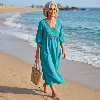 Quincy | Robe midi bohème à col V