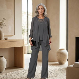 Ashley | Ensemble élégant trois pièces en mousseline