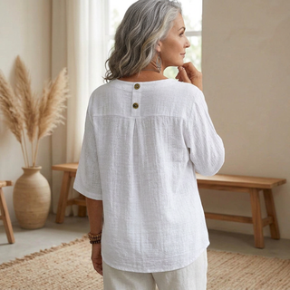 Celeste | Blouse élégante en lin texturé au charme intemporel