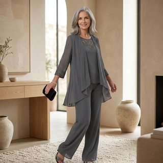 Ashley | Ensemble élégant trois pièces en mousseline